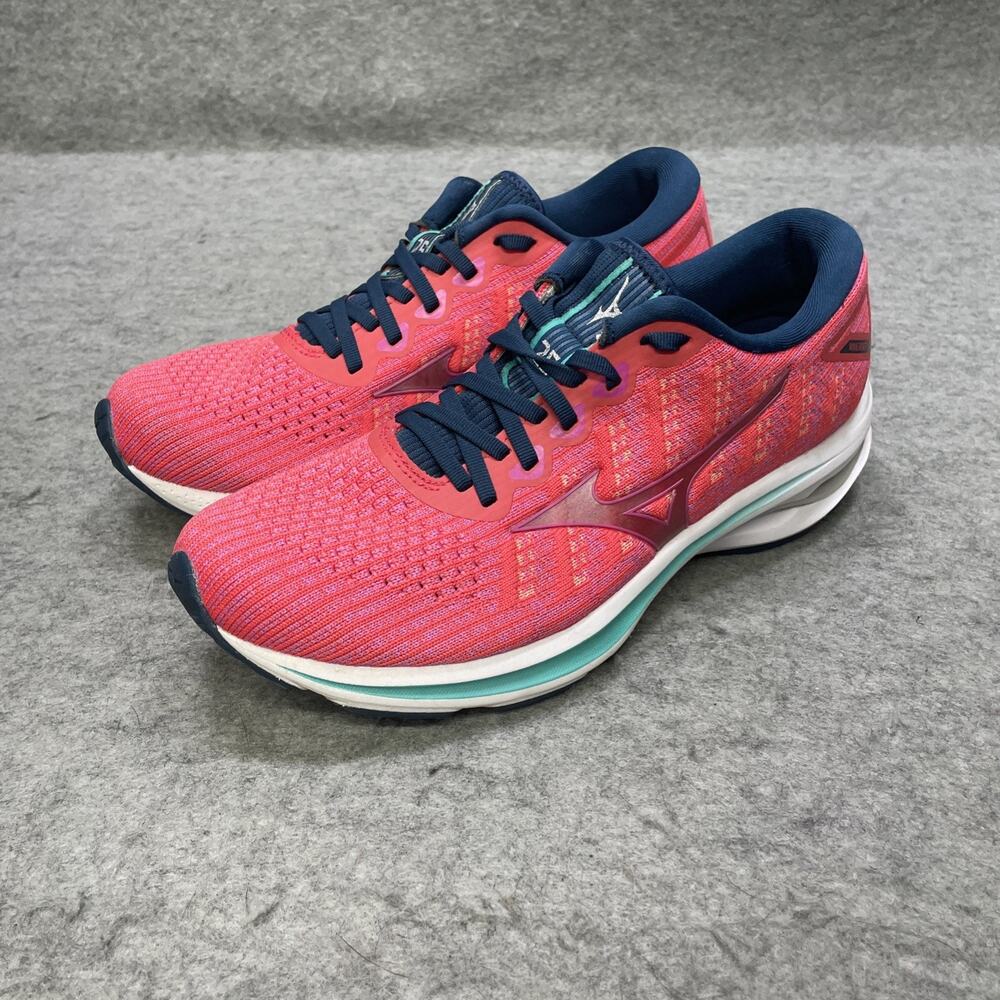 Mizuno Womens US 9.5 Wave Rider 25 Waveknit Running Shoes Cayenne/Pink - Picture 11 of 11